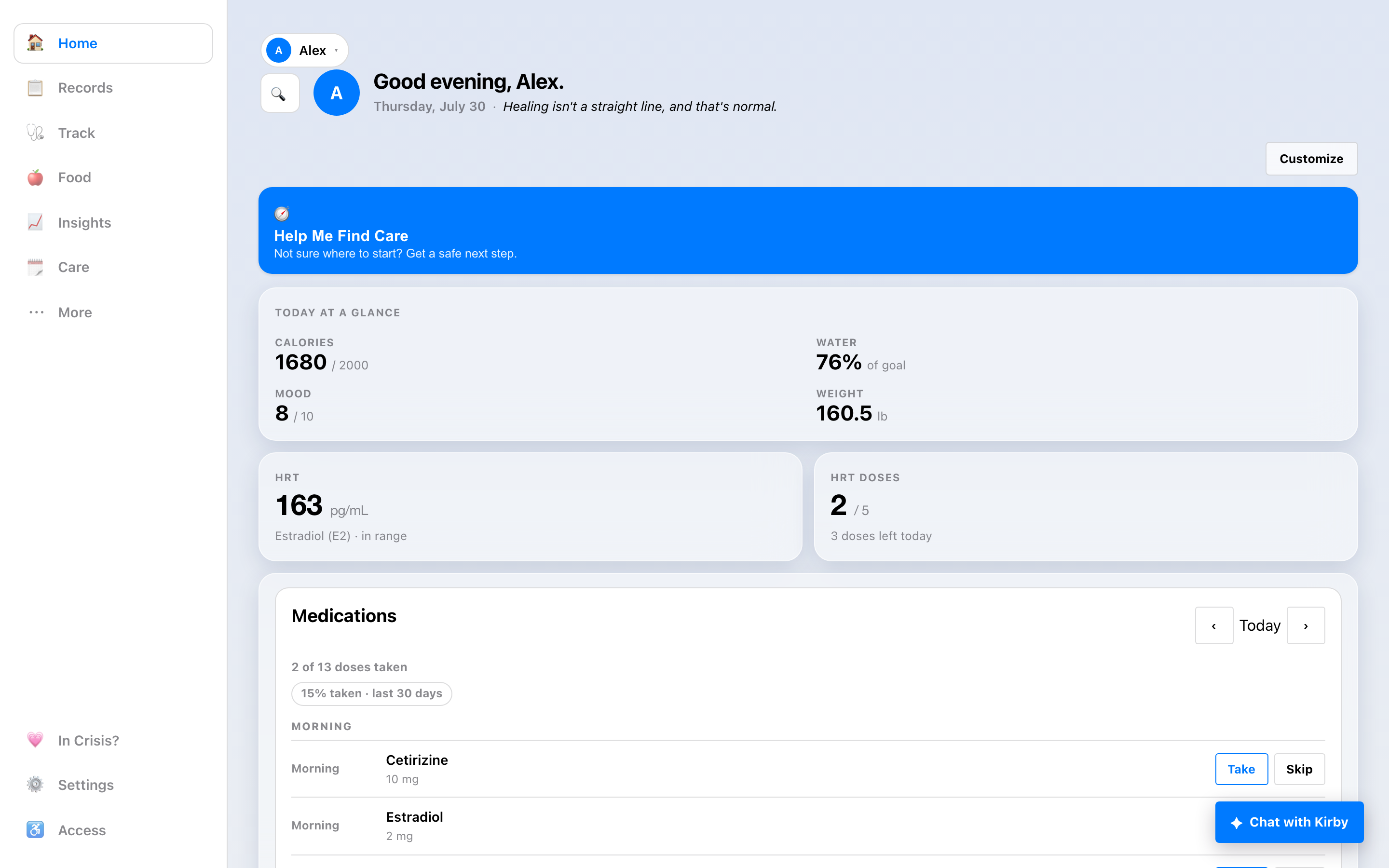 RecordKeeper dashboard on Mac