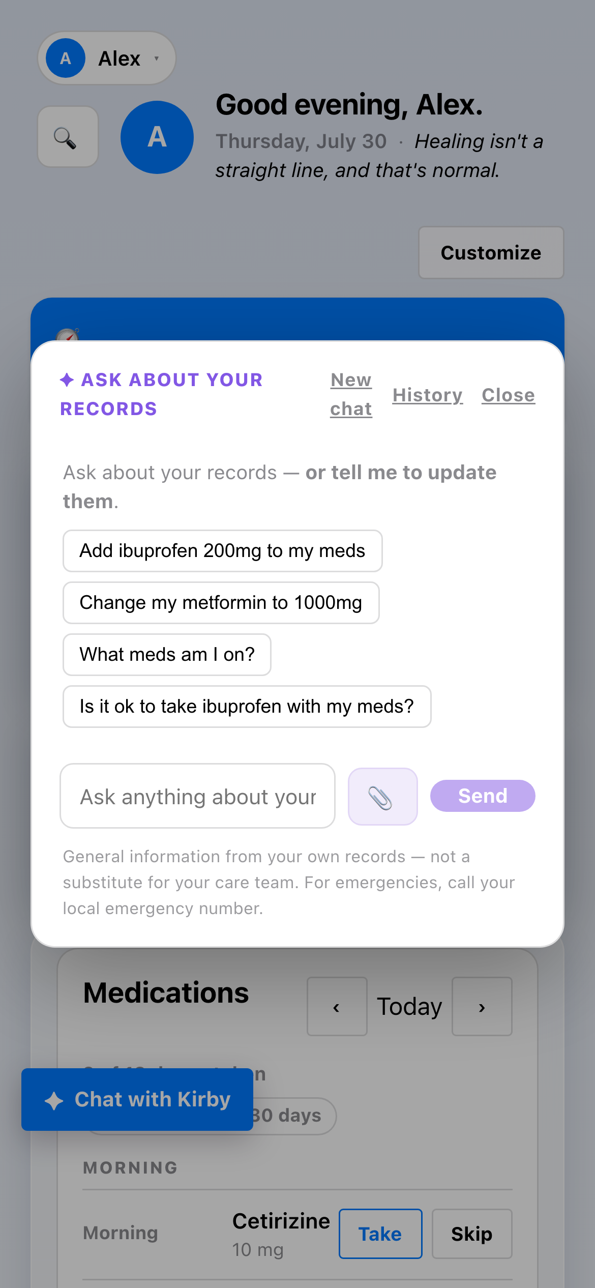 Ask about your records and health reports on iPhone